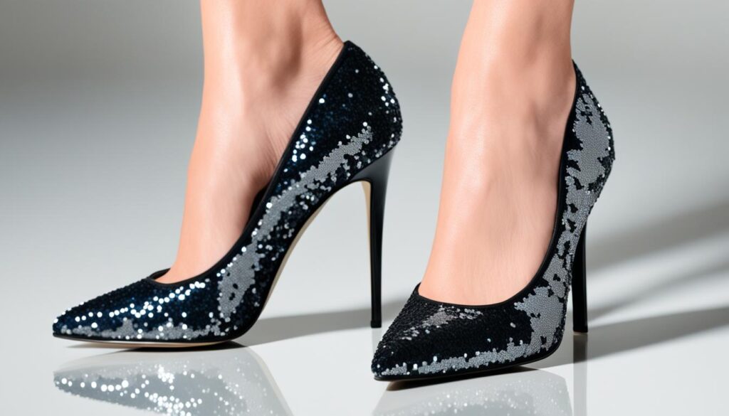 buty do czarnej sukienki z cekinami