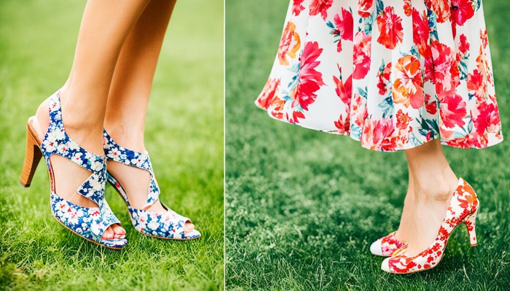 buty do sukienki w kwiaty