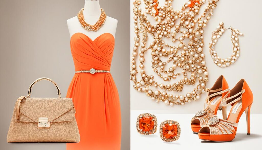 dodatki pasujące do pomarańczowej sukienki